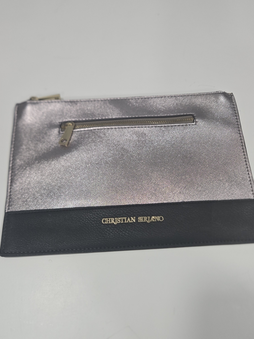 Christian Siriano Metallic Rose and Black Evening Clutch Purse